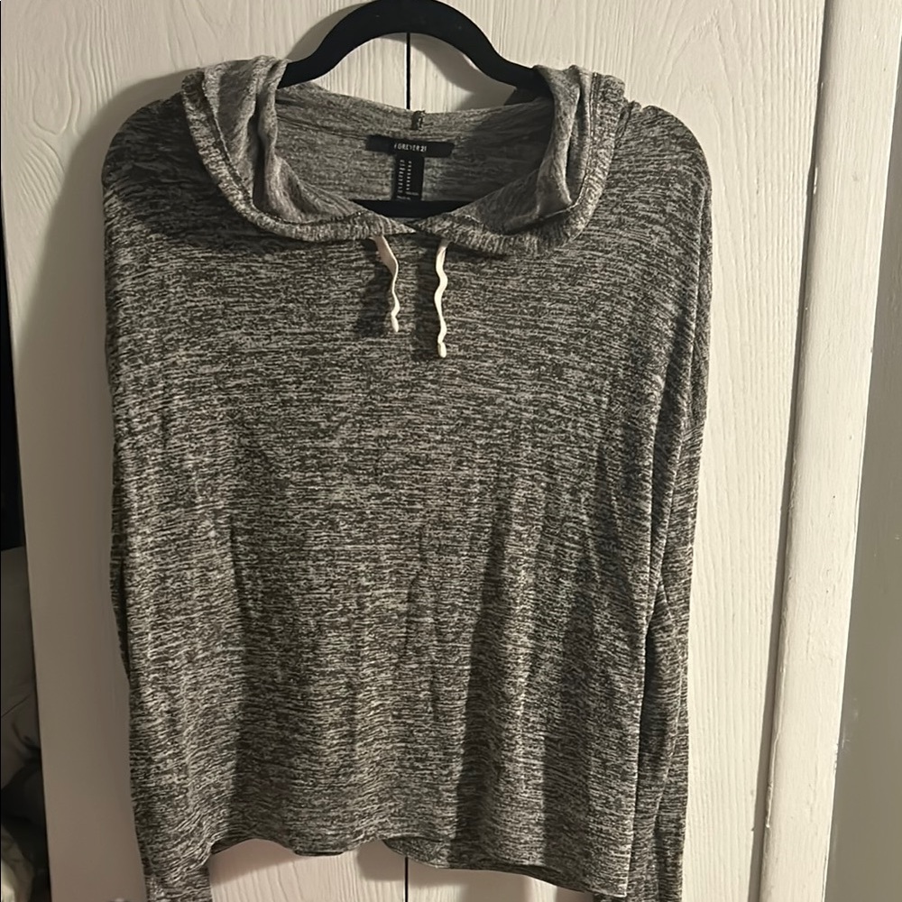 Forever 21 Gray Hooded Sweater